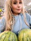 me at heb with watermellons blurred