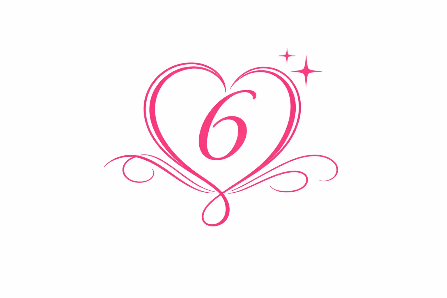 hot pink 6 heart