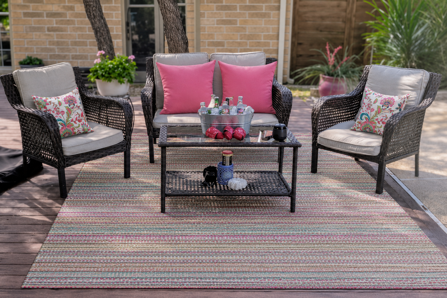 Patio With Pink Pillows